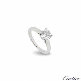 Cartier Platinum Diamond 1895 Solitaire Ring 1.09ct H/VVS2 XXX